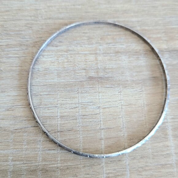 Sterling silver 925 Mexico etched bangle/bracelet - Picture 3 of 7